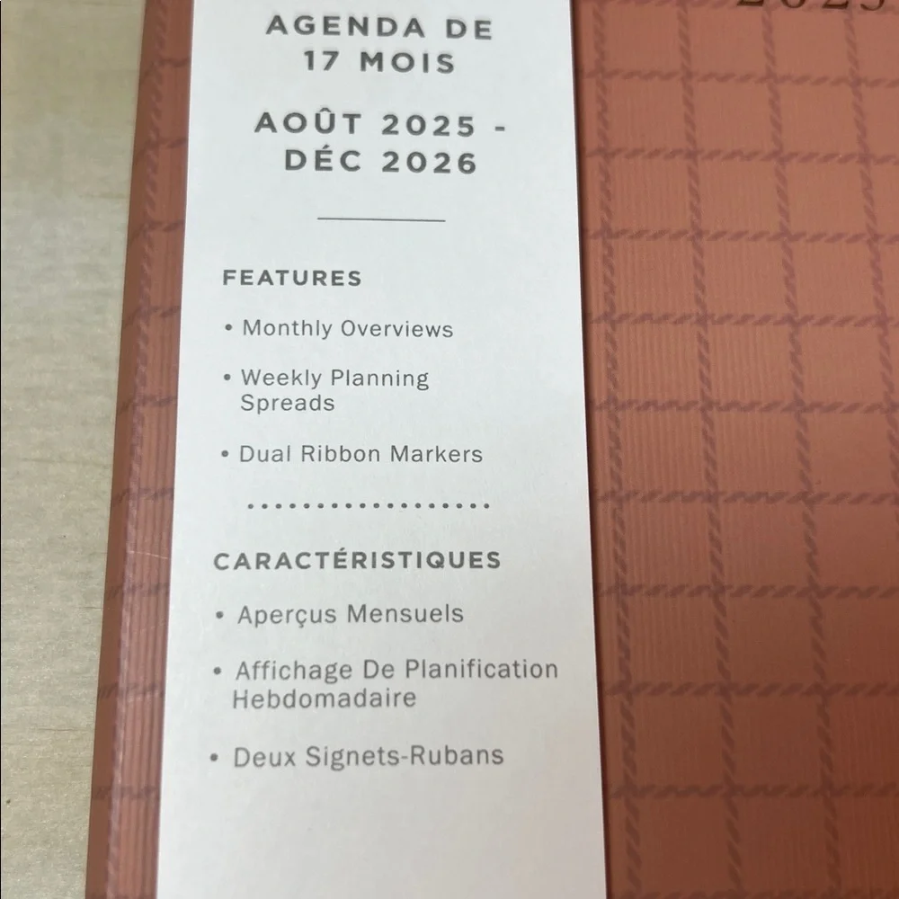 NWT Fringe 2025-2026 Rust Plaid Planner 07/25-12/26